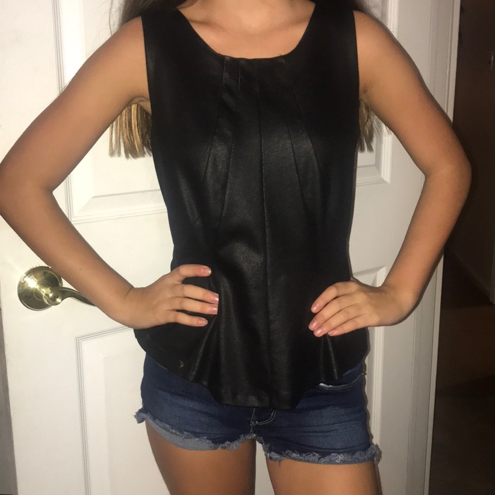 Black leather sexy top